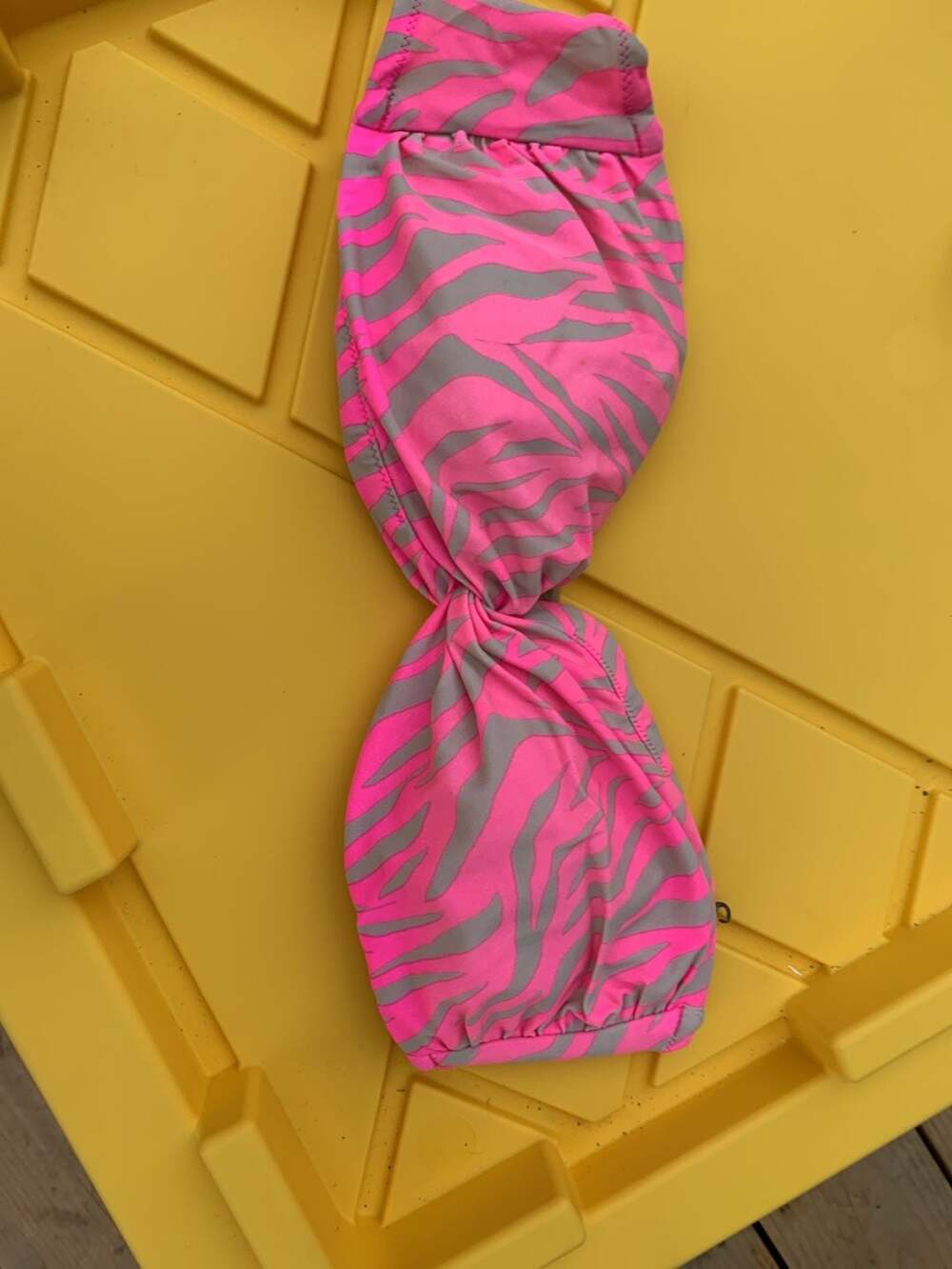 Victoria's Secret Pink Zebra Bandeau Bikini Top Size M Swimwear
